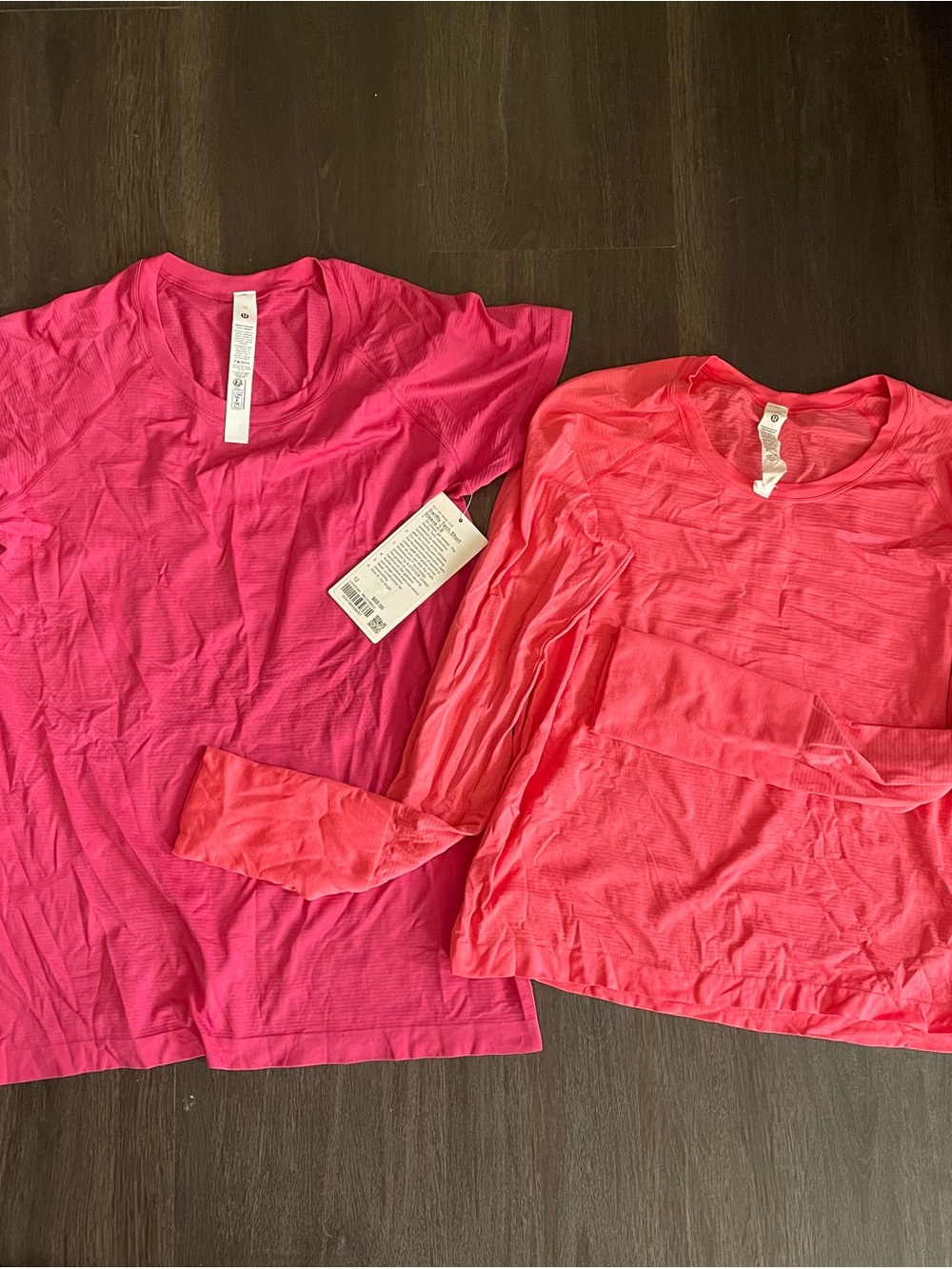NWT Lululemon Pink Swiftly bundle of 2 size 12 short & long sleeve!